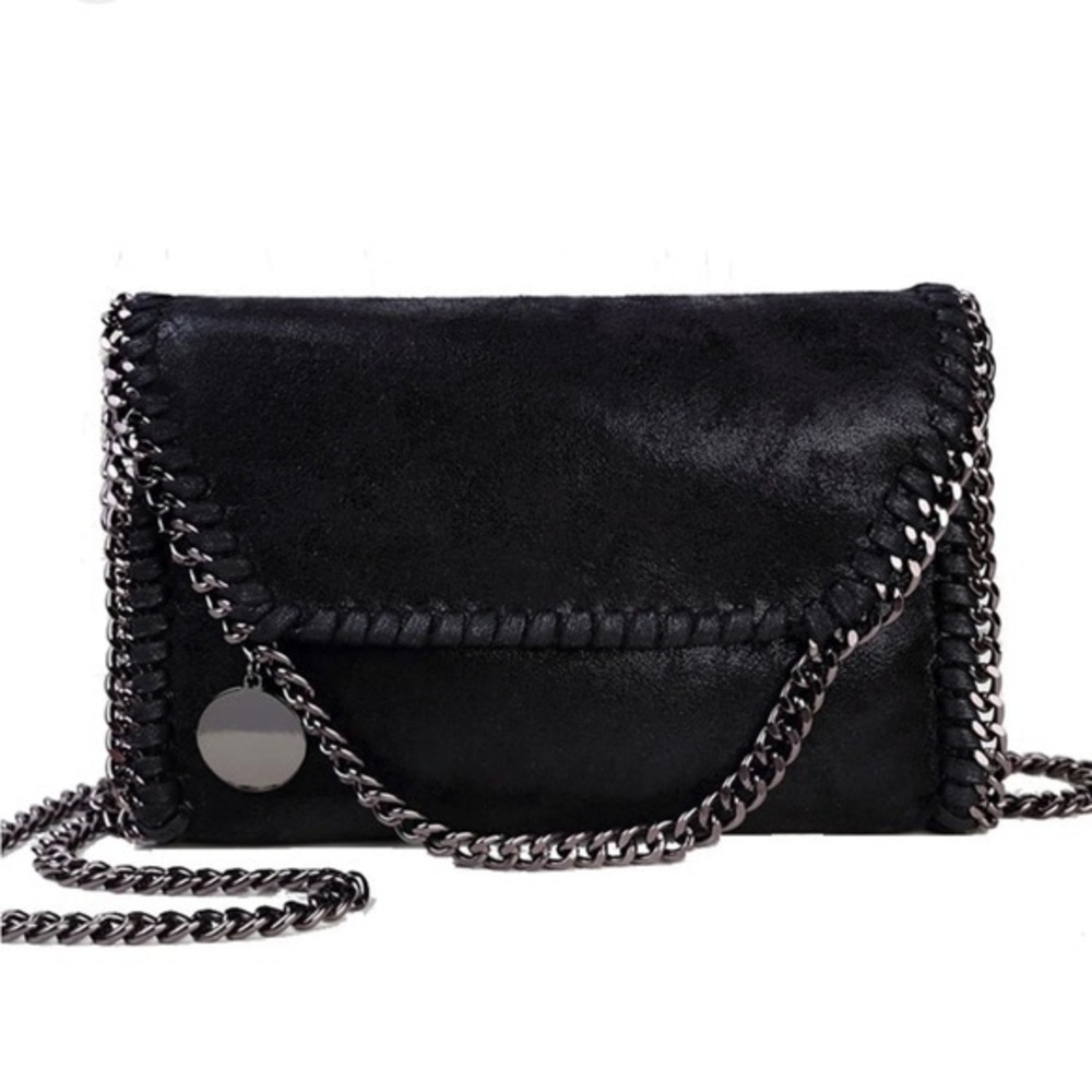 Mersi Vegan Leather Black Iridescent Handbag- Like New